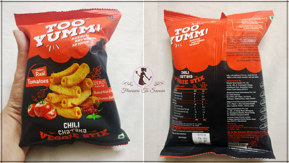 Too Yumm Chlli Chataka Flavour Healthy Snacks Product Review